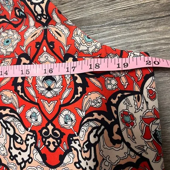 Max Studio Boho Medallion Print Sleeveless Blouse Red Tank Top L Resort Summer - Picture 9 of 10